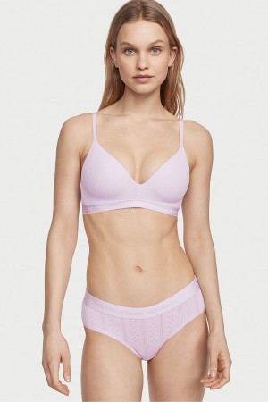 Perfume Purple Victoria's Secret Stretch Cotton Logo Waist Pointelle Hipster Knickers | SCG-698317