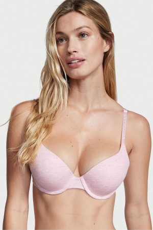 Petal Pink Victoria's Secret The T-Shirt Logo Strap Bra | DZR-703854