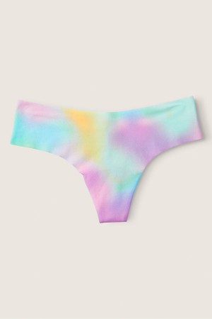 Pink Bubble Blur Victoria's Secret No-Show No Show Thong Knickers | IOG-942306