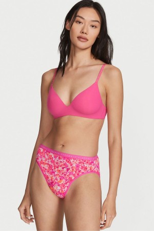 Pink Splash Floral Victoria's Secret Stretch Cotton Stretch Cotton High Leg Brief Knickers | IVN-412896