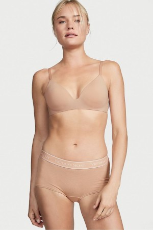 Praline Nude Victoria's Secret The T-Shirt Smooth Lightly Lined Non Wired T-Shirt Bra | MKP-769583