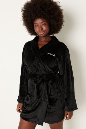 Pure Black Victoria's Secret Cosy Dressing Gown | RCU-531602