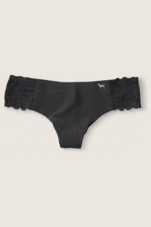 Pure Black Victoria's Secret No-Show No Show Thong Knickers | UWP-760529