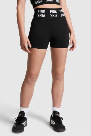 Pure Black Victoria's Secret Seamless High Waist Shorts | NAY-182069