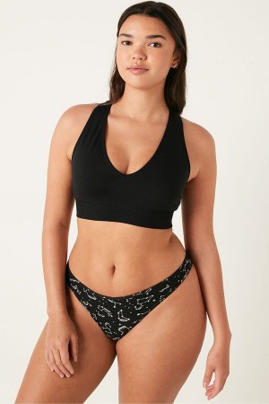 Pure Black Victoria's Secret Seamless Seamless Plunge Bralette | BFP-720486