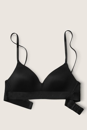 Pure Black Victoria's Secret Wear Everywhere Smooth Lightly Lined Non Wired T-Shirt Bra | WLG-546703