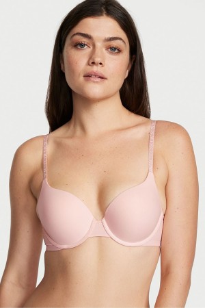 Purest Pink Victoria's Secret The T-Shirt Full Cup Push Up Smooth Bra | YRN-270346