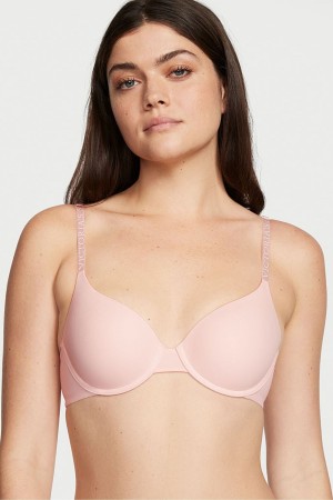 Purest Pink Victoria's Secret The T-Shirt Smooth Lightly Lined T-Shirt Bra | RHJ-746198