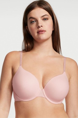 Purest Pink Victoria's Secret The T-Shirt Bombshell Front Fastening Push Up Bra | YCT-940278