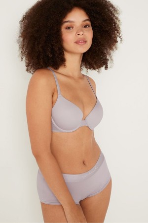 Purple Mist Victoria's Secret Wear Everywhere Wear Everywhere Smooth Push Up T-Shirt Bra | QXU-279158