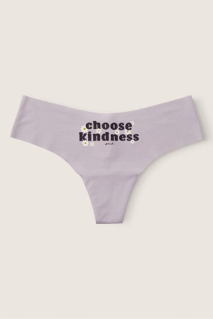 Purple Mist with Graphic Purple Victoria's Secret No-Show No Show Thong Knickers | KFD-865097