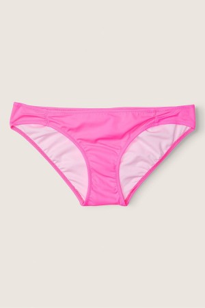 Radiant Rose Pink Victoria's Secret Ruched Front Bikini Bottoms | UER-905137