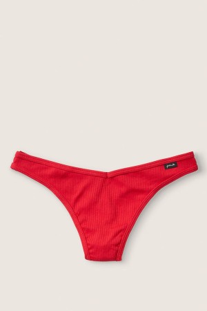 Red Pepper Red Victoria's Secret Stretch Cotton Cotton Thong Knickers | IZT-018436