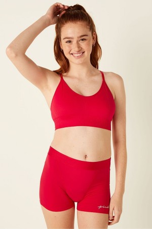 Red Pepper Victoria's Secret Seamless Seamless Lightly Lined Low Impact Sports Bra | NED-842017