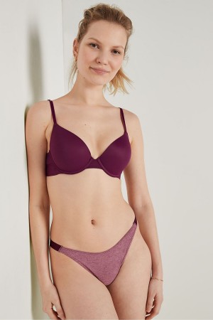 Rich Maroon Purple Victoria's Secret Wear Everywhere Smooth Push Up T-Shirt Bra | ORH-579614