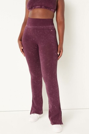 Rich Maroon Red Victoria's Secret Foldover Flare Legging | KHD-218459