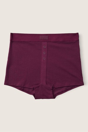 Rich Maroon Red Victoria's Secret High Waist Short Knickers | OAP-483726