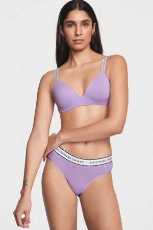 Secret Crush Purple Victoria's Secret Stretch Cotton Logo Knickers | IUO-247985