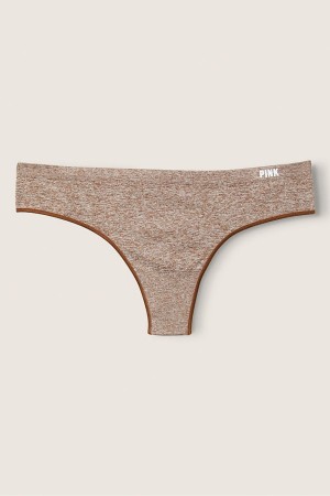 Soft Cappuccino Brown Victoria's Secret No-Show No Show Thong Knickers | PGV-342169