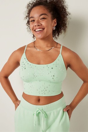 Spring Rain Green Victoria's Secret Seamless Seamless Lightly Lined Low Impact Sports Bra | LIW-047632