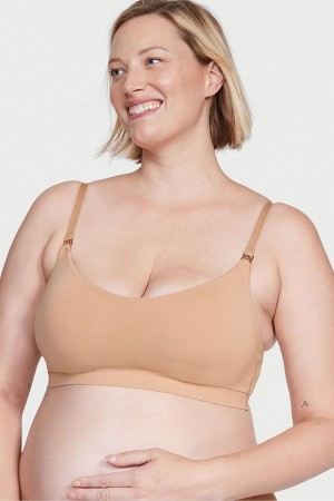 Sweet Praline Nude Victoria's Secret Non Wired Nursing Bra | YSG-596817