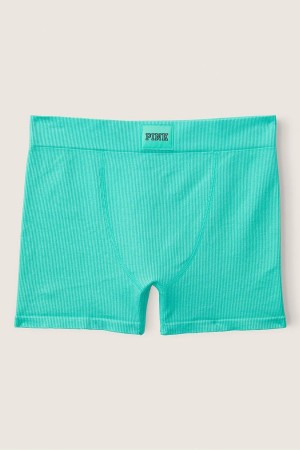 Teal Ice Green Victoria's Secret Period Pants High Waist Rib Seamless Boxer Brief | TCW-204138