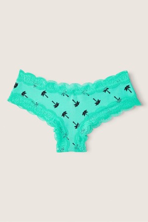 Teal Ice Green Victoria's Secret The Lacie Lace Trim Cheeky Knickers | COY-496738