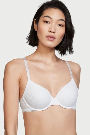 White Victoria's Secret The T-Shirt Smooth Lightly Lined T-Shirt Bra | FKI-435769