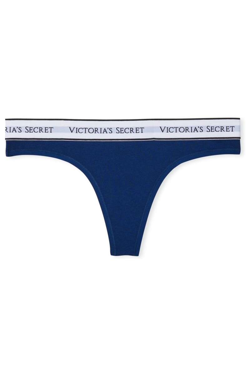 Academy Blue Victoria's Secret Stretch Cotton Logo Knickers | TVS-125960