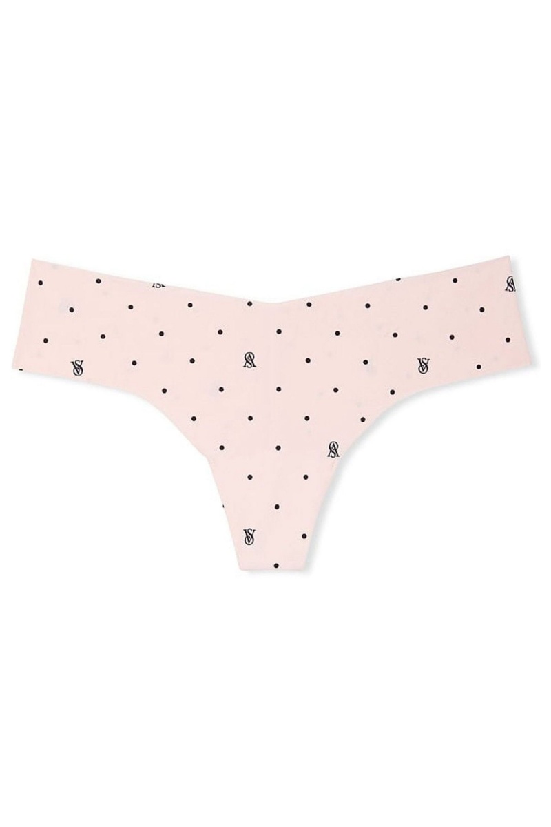 Angel Pink Leopard Victoria's Secret Sexy Illusions by Victorias Secret Smooth No Show Thong Knickers | EMV-193576