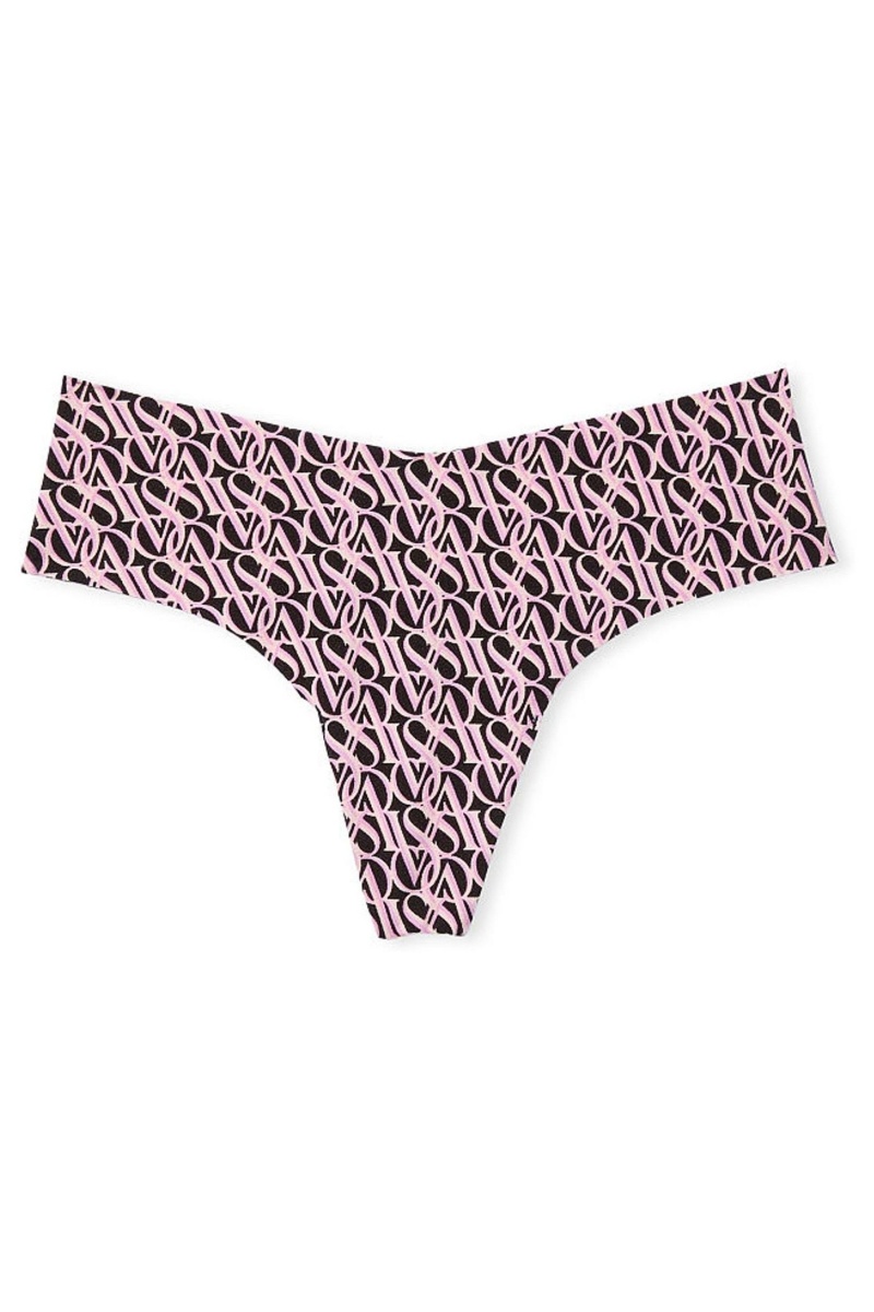 Animal Camouflage Brown Victoria's Secret Sexy Illusions by Victorias Secret No Show Thong Knickers | HTO-769250