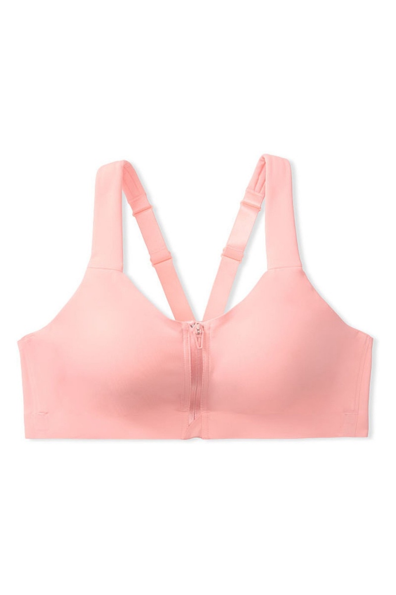 Apricot Frost Orange Victoria's Secret Knockout High Impact Racerback Zip Up Sports Bra | QWF-802163