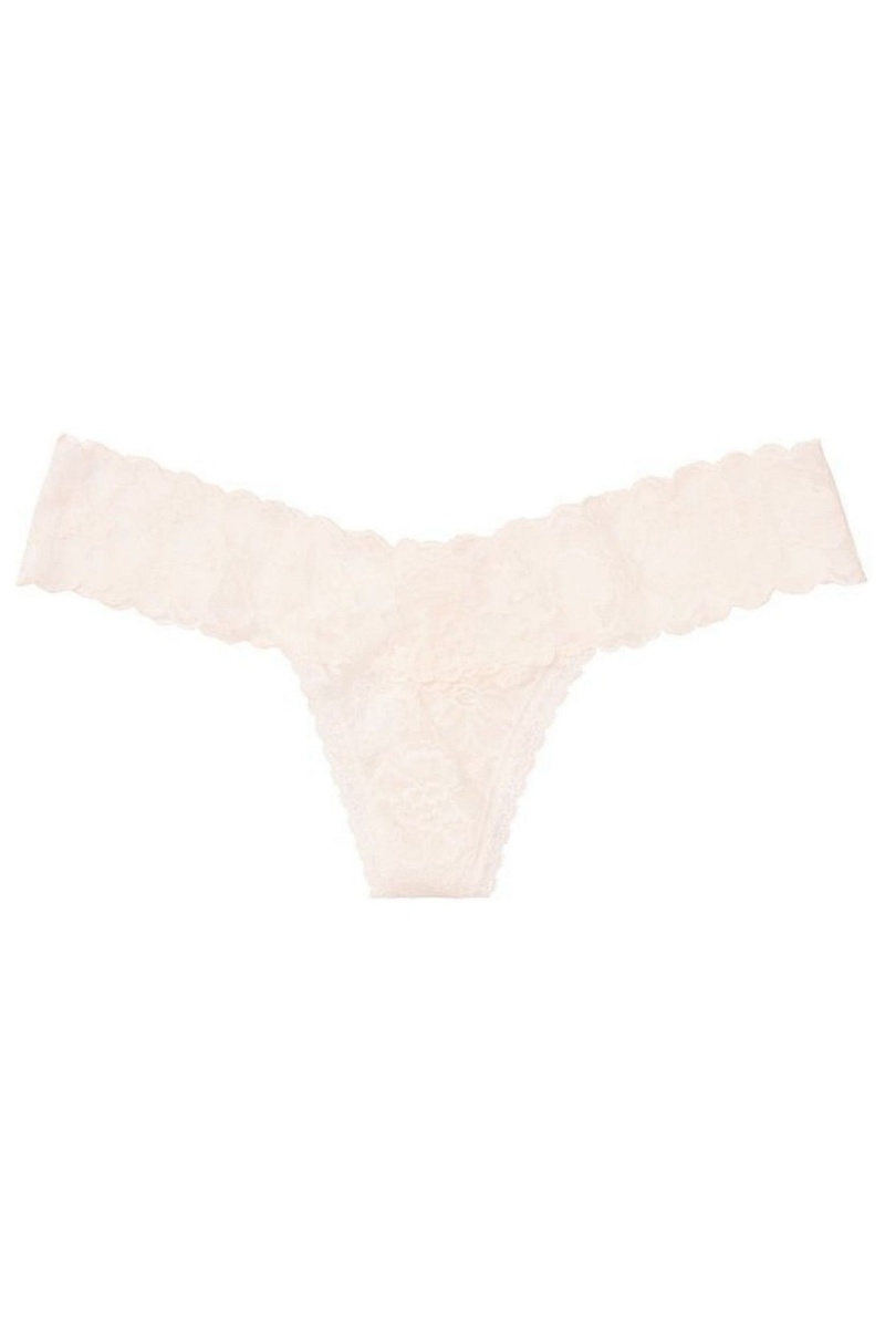 Aqua Crystal Blue Victoria's Secret The Lacie Lace Thong Knickers | YFN-134570