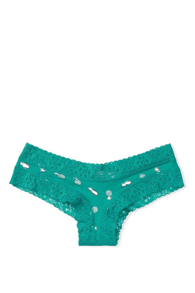 Aqua Daisy Dot Victoria\'s Secret Stretch Cotton LCE W CTN CHEEKY | PYJ-516287