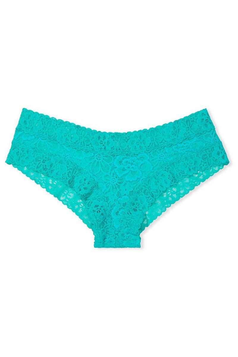 Aqua Sea Green Victoria's Secret The Lacie Lace Cheeky Knickers | SKF-327096