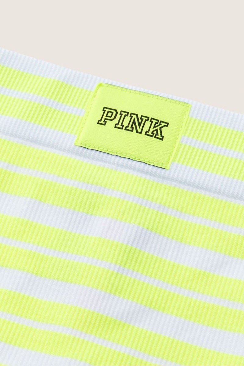 Atomic Pink Striped Victoria's Secret High Waist Rib Seamless Bikini Bottoms | CQI-802435