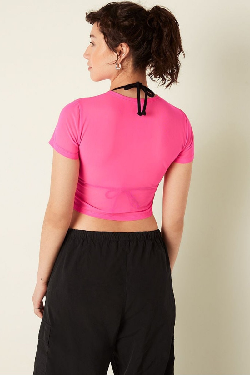 Atomic Pink Victoria's Secret Mesh Short Sleeve T-Shirt | DNF-421859