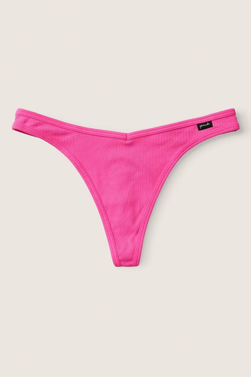 Atomic Pink Victoria\'s Secret Stretch Cotton Cotton Thong Knickers | RWH-614587