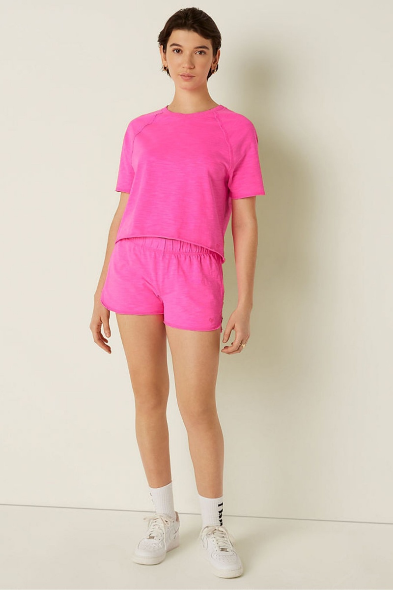 Atomic Pink Victoria's Secret Summer Lounge Cotton Pyjama Short Sleeve TShirt | UBQ-651370