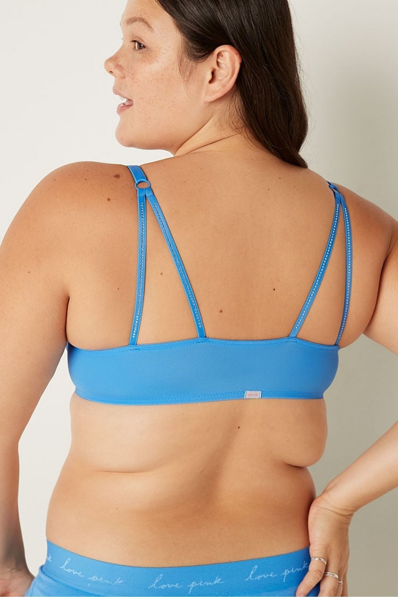 Azure Sky Blue Victoria's Secret Wear Everywhere Smooth Strappy Shine Strap Back Bra | RAI-792341