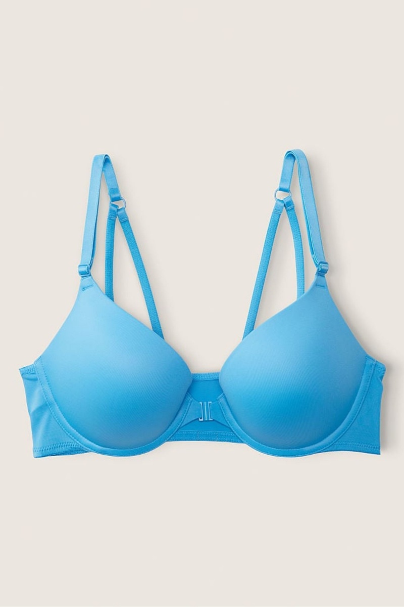 Azure Sky Blue Victoria's Secret Wear Everywhere Smooth Strappy Shine Strap Back Bra | RAI-792341