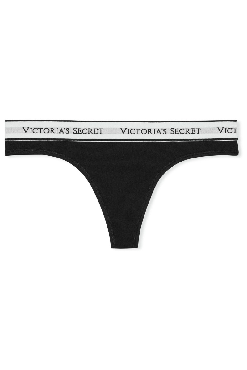 Ballad Blue Victoria's Secret Stretch Cotton Logo Knickers | TRN-093576