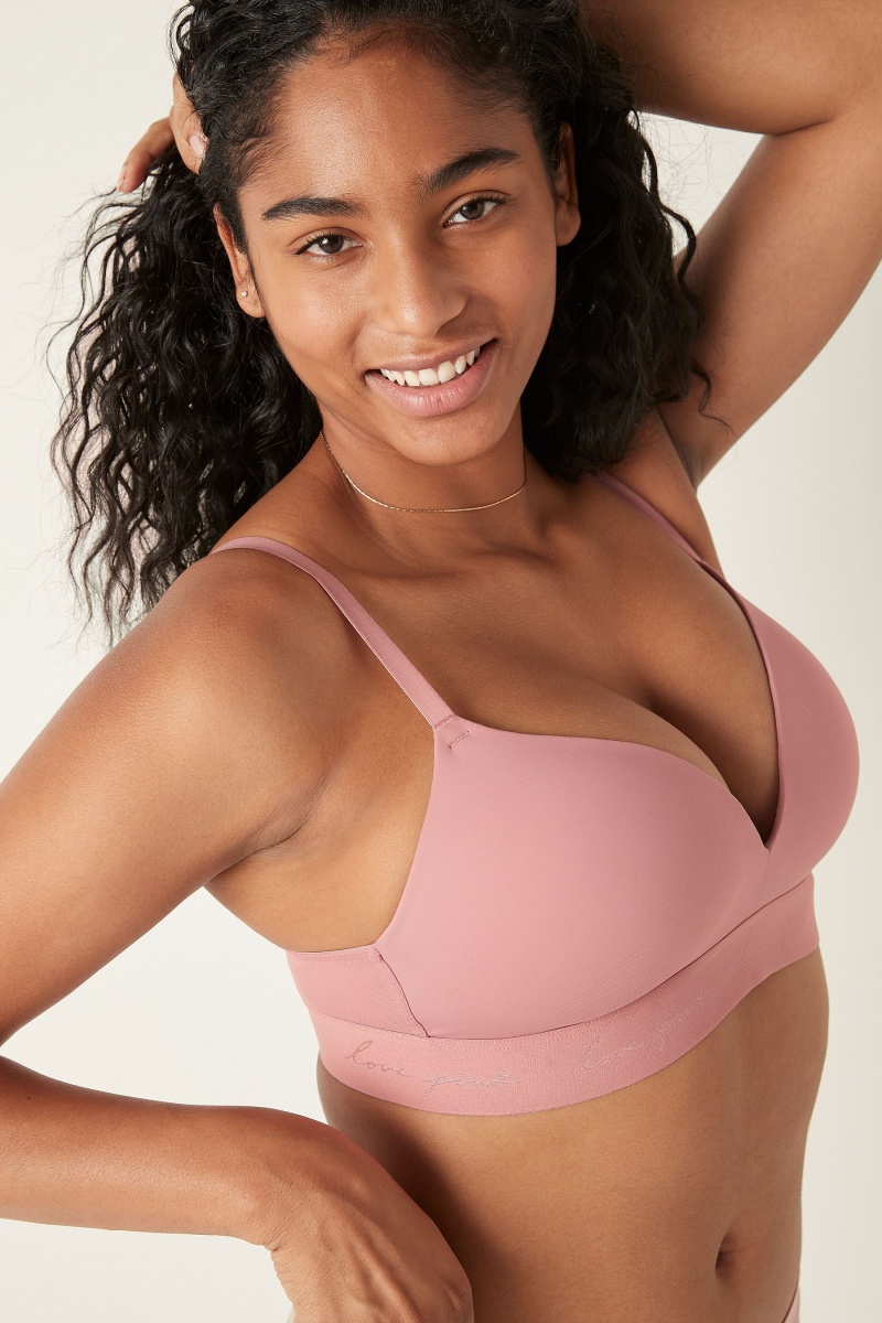 Beige Nude Victoria's Secret Wear Everywhere Smooth Non Wired Push Up T-Shirt Bra | LYK-941760