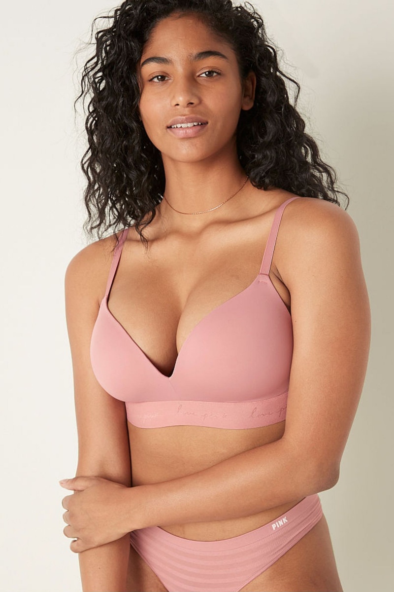 Beige Nude Victoria\'s Secret Wear Everywhere Smooth Non Wired Push Up T-Shirt Bra | LYK-941760