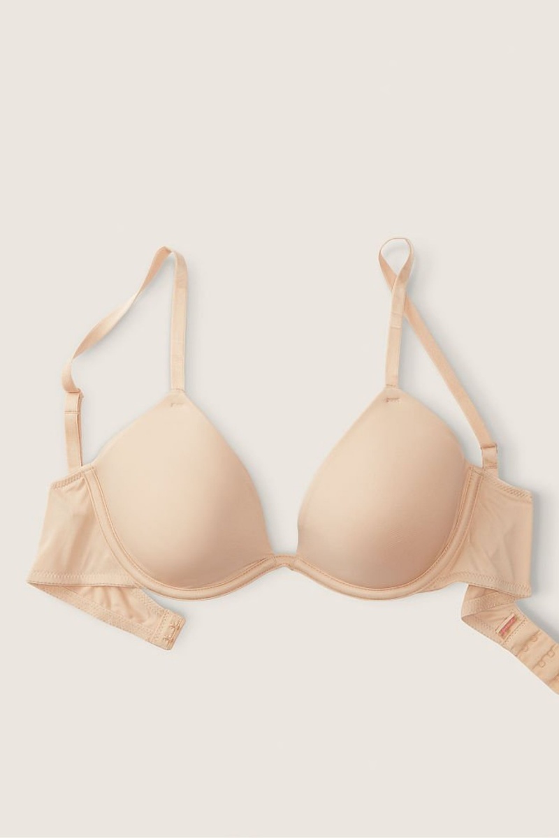 Beige Nude Victoria's Secret Wear Everywhere Smooth Lightest Lined T-Shirt Bra | WES-470281