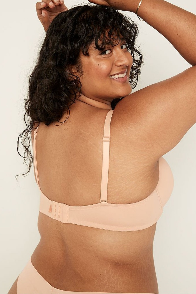 Beige Nude Victoria's Secret Wear Everywhere Smooth Push Up T-Shirt Bra | IHM-732548