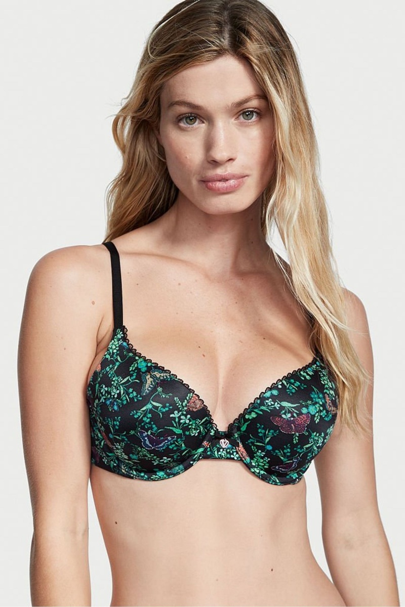 Black Butterflies Victoria's Secret Body by Victoria Smooth Full Cup Push Up Bra | BIR-160792