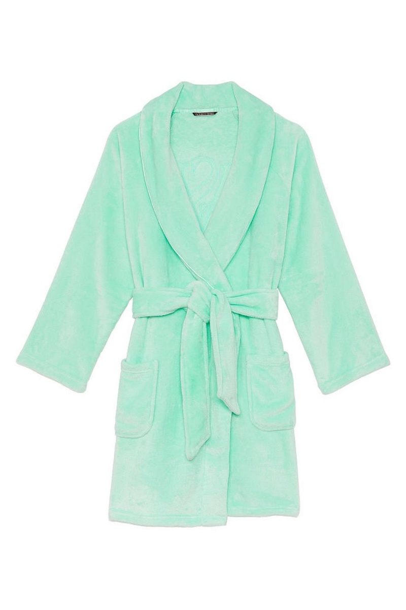 Black Cherries Victoria's Secret Cosy Short Dressing Gown | CBI-728045