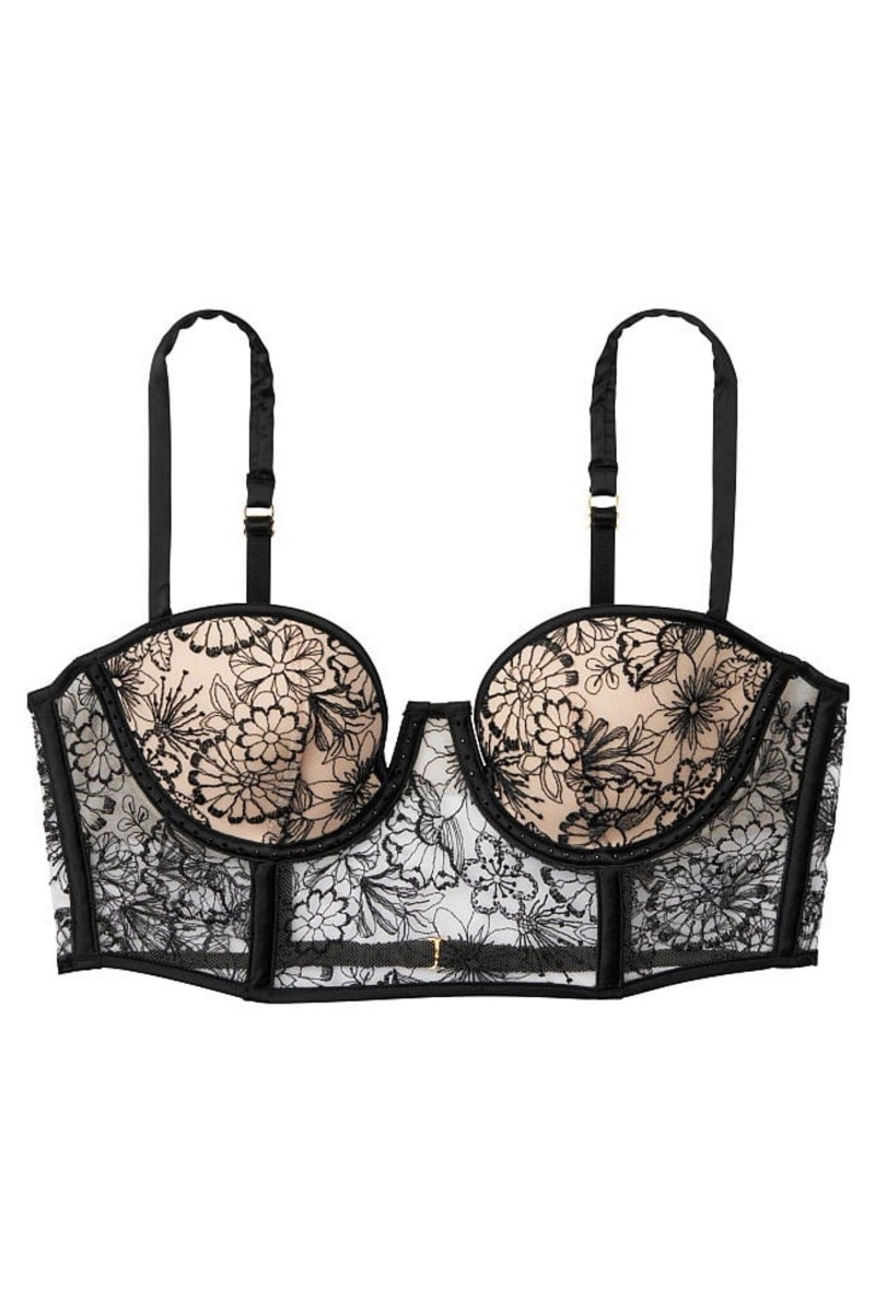 Black Embellished Victoria's Secret Very Sexy Modern Lingerie Balconette | MWX-159307