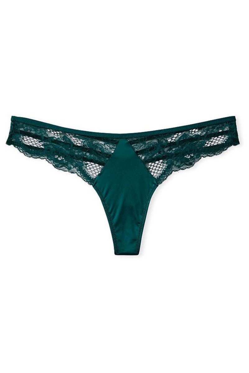 Black Ivy Green Victoria's Secret Very Sexy Lace Thong Knickers | RIZ-314789